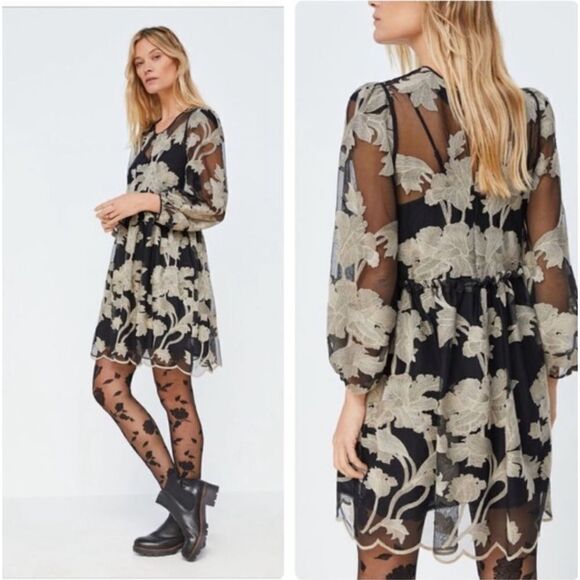 Anthropologie Dresses & Skirts - Maeve Anthropologie trixie embroidered mini dress Size XS